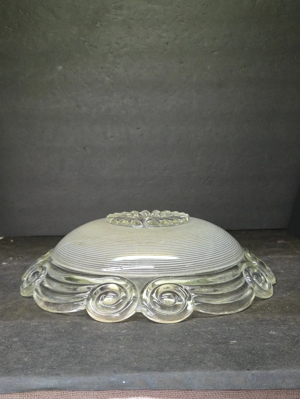 vintage Art Deco glass ceiling light shade